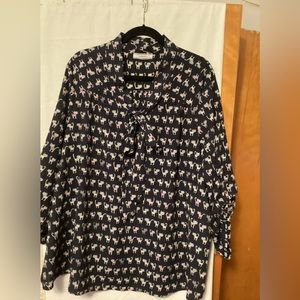 POEMA novelty CAT 🐈 printed Blouse Sz3X